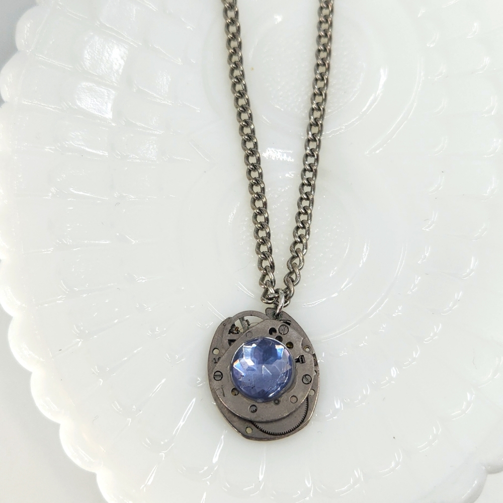 Hand Crafted Reversible Necklace From Watch & Jewelry Parts